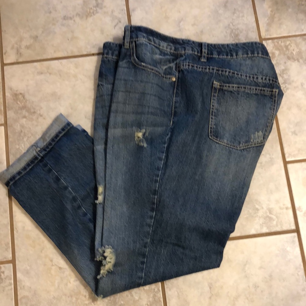 joe boxer ladies ripped blue jeans size 17